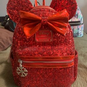 Red Sequins Loungefly Mini Backpack